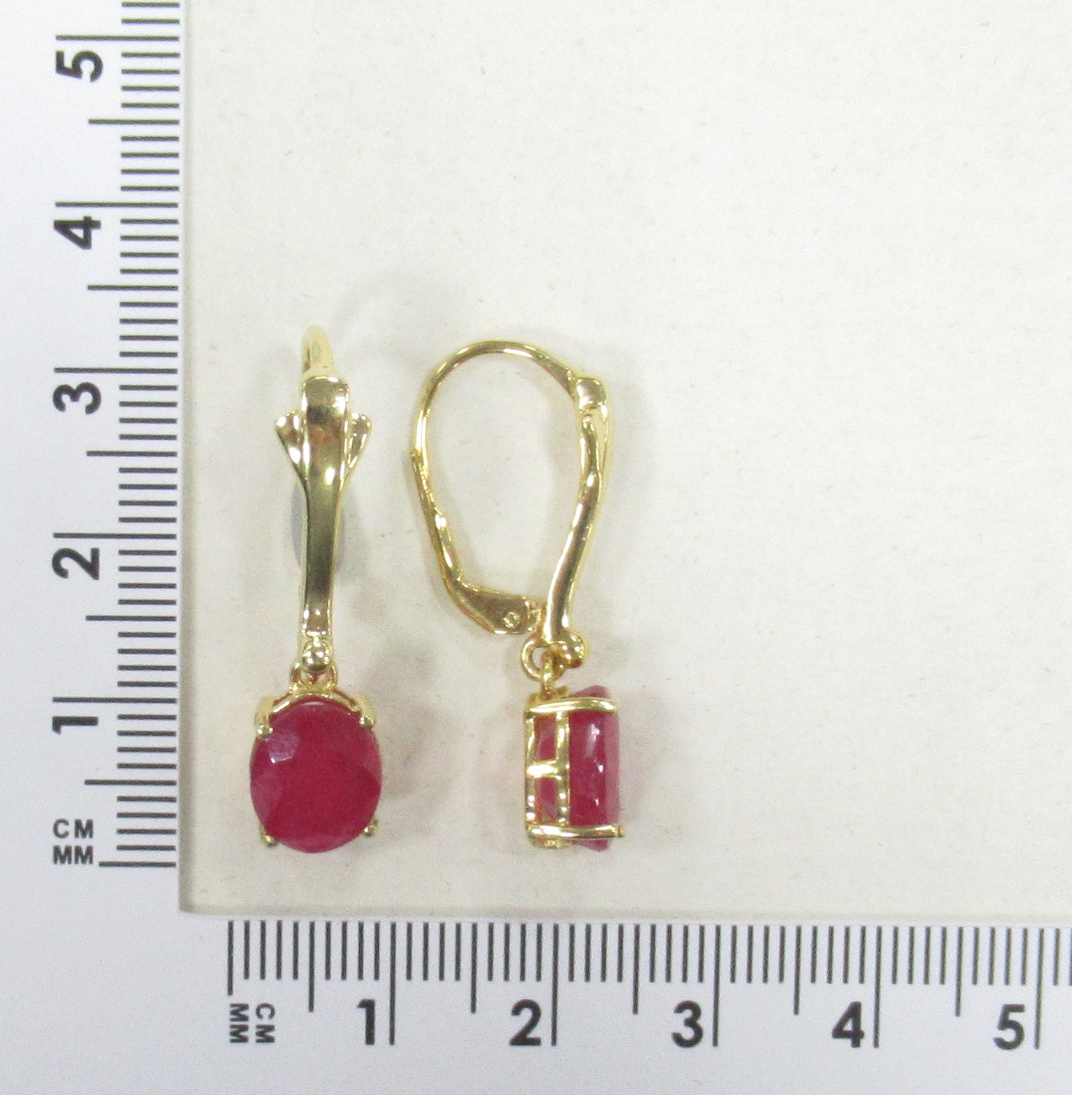 Серебряные серьги  925 пробы; вставки 2 Рубин F/2 6,2ct;